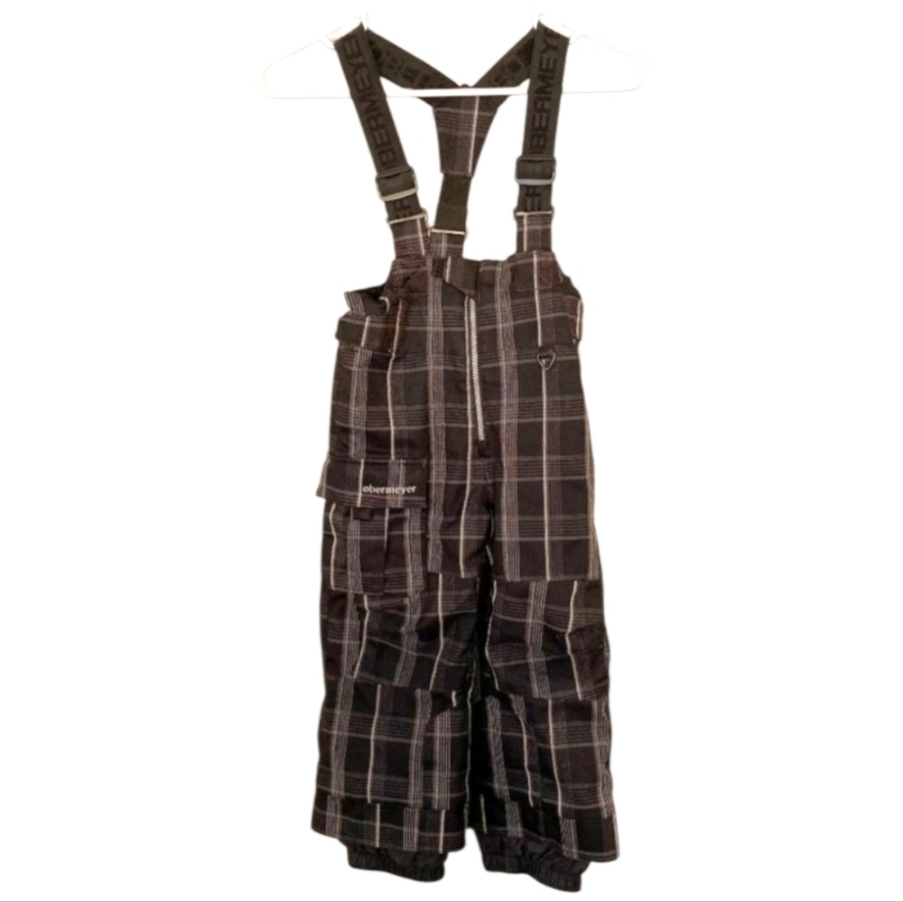Obermeyer Plaid Kids Snowboard Ski Bib Overalls Size 4
